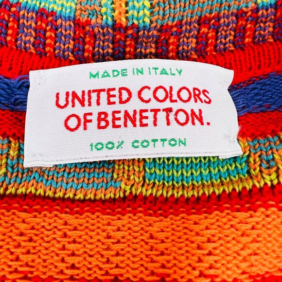 United Colors Of Benetton Womens Multicolor 100% Cotton Cardigan Sweater Size 1X - Picture 2 of 5